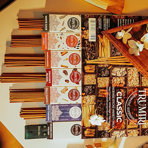 Trumiri TRU-ISVP-CLASSIC Incense Sticks - Total 120 Insence-Sticks (20 Insense X 6 Inscents) - Inciensos Aromaticos Para La Casa Incents With Nag Champa Sage Palo Santo Frankincense Sandalwood Inscents-Sticks + Holder thumb #2
