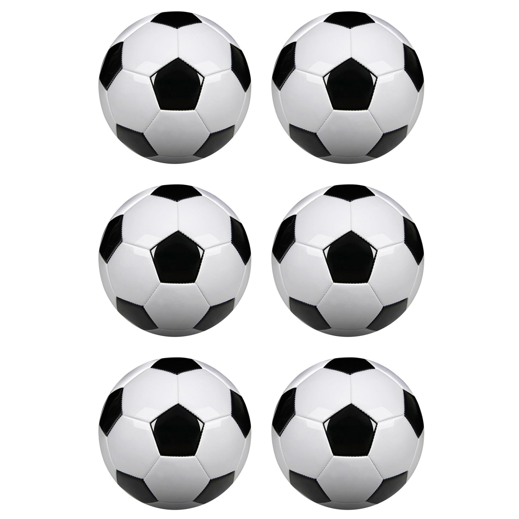 6X Größe 5 Trainingsbälle PU Leder Schwarz Fußball Fußbälle Goal Team Atch Trainingsbälle