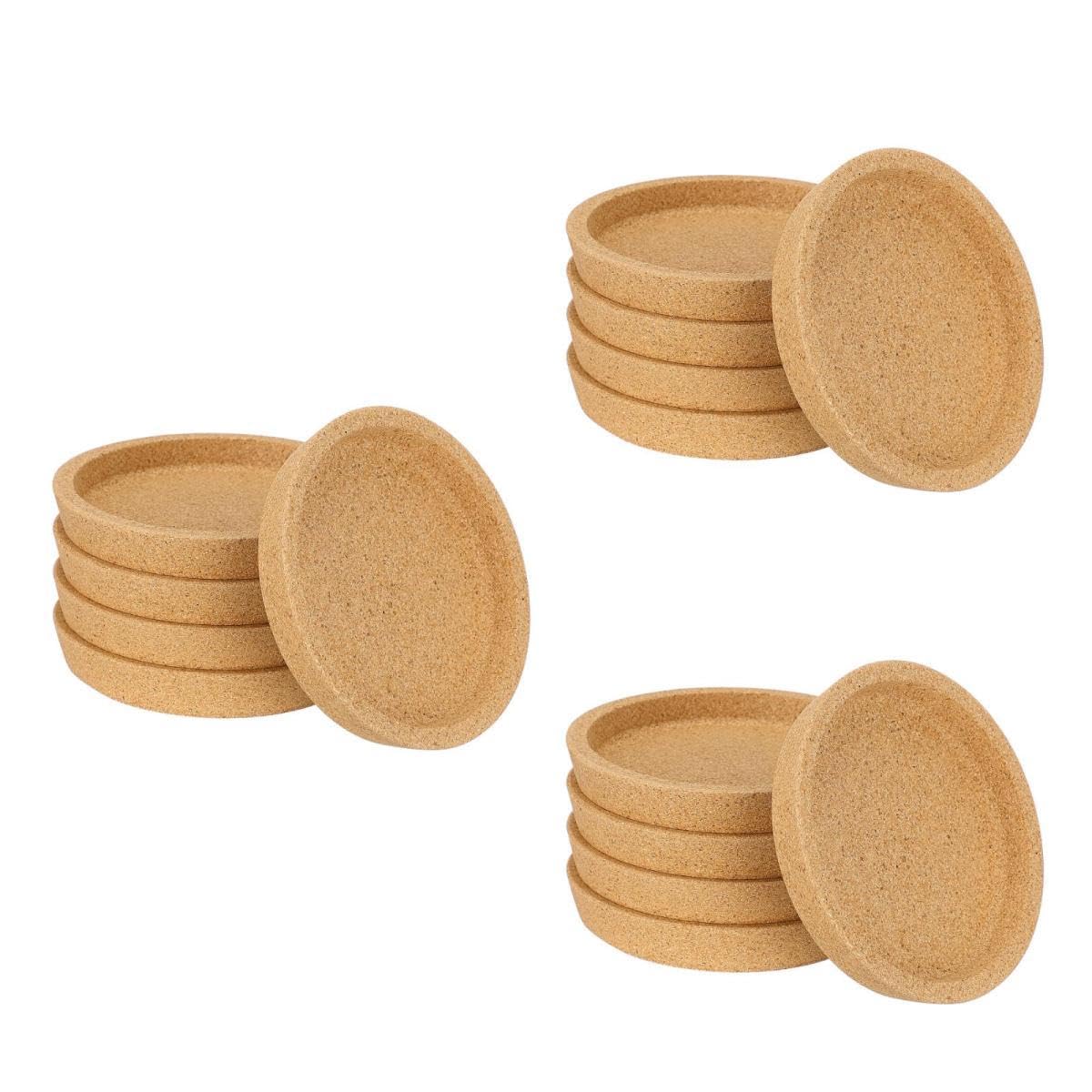 TOPBATHY 15stücke Teiliges Holzuntersetzer Für Und Gläser Runde Korkmatten Und Abwaschbar Für Küche Und Zuhause Schützt Oberflächen Vor Wasserflecken Und Tropfen