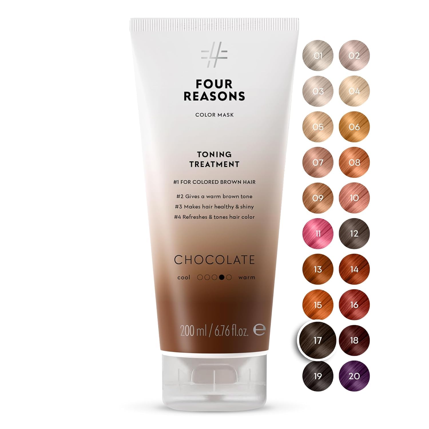 Color Mask - Chocolate - (19 Colors) Toning Treatment, Color Depositing Conditioner, Tone & Enhance Color-Treated Hair - Semi Permanent Hair Dye, Vegan and Cruelty-Free, 6.76 fl oz