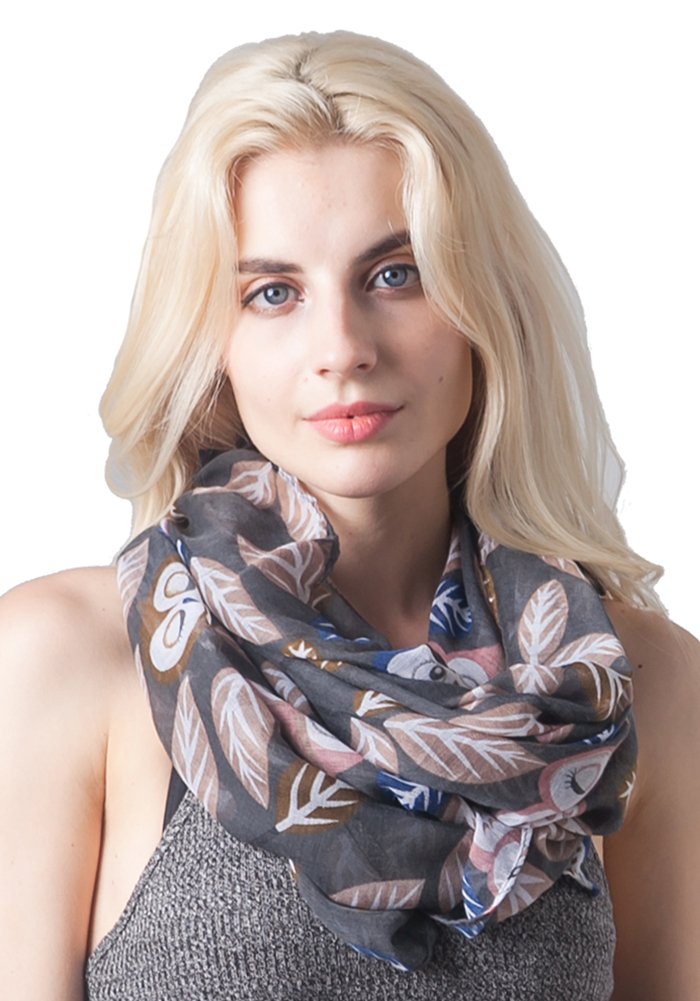 MissShorthair Lightweight Owl Infinity Scarf Fashion Shawl Wrap for Women Gift