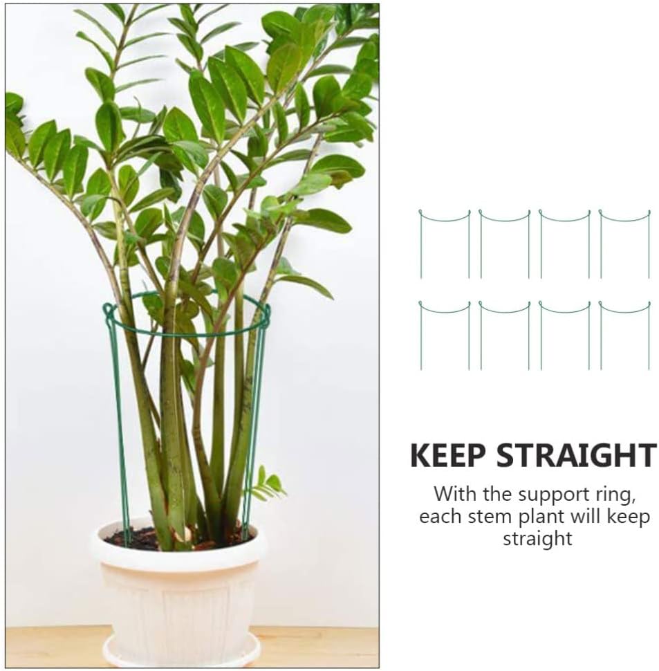 Yardwe DIY Metal Plant Support Rods 8pcs Garden Plant Stakes for Climbing Holder Potted Support