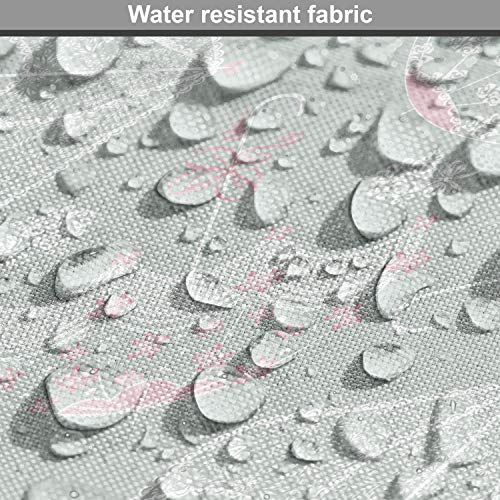 Image of Ambesonne Umbrella Fabric by The Yard, Vintage Wedding Parasols Bridal Shower Theme with Floral Bouquets, Decorative Fabric for Upholstery and Home Accents, 1 Yard, Green White