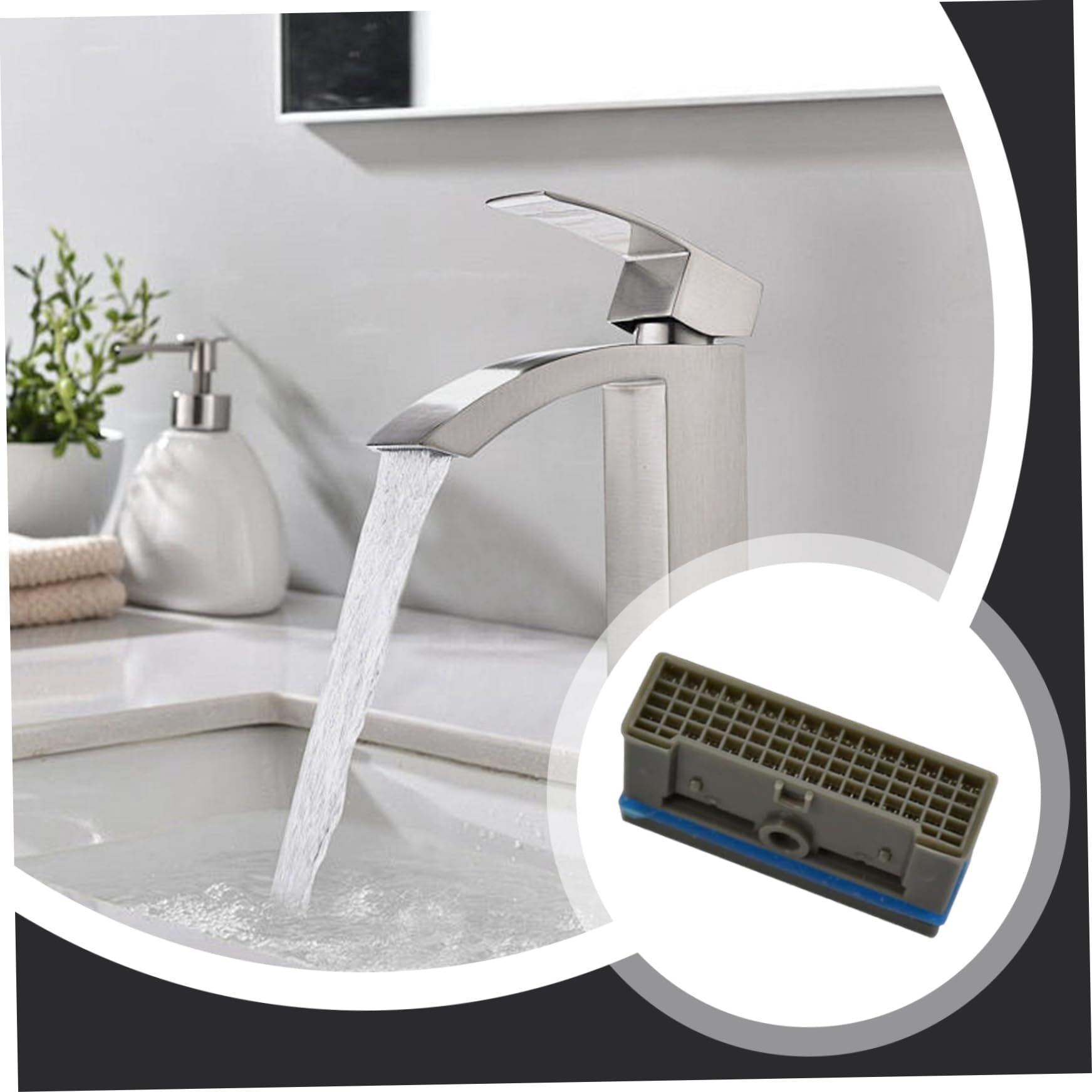 Aérateur de robinet, 2 filtres rectangulaires en plastique, pièces de rechange pour aérateur d'évier cuisine et salle bain, filtre robinet d'évier