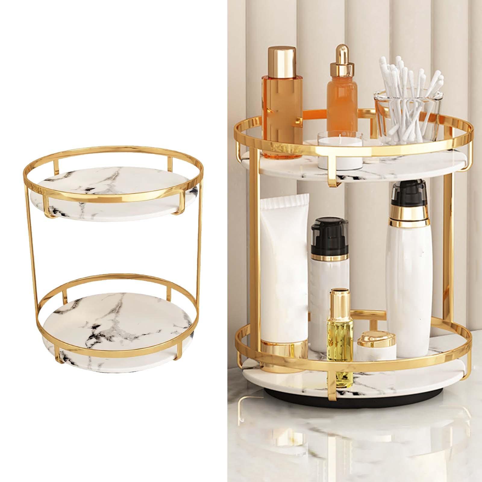 Makeup Organizer Kosmetikregal Make Up Halter Aufbewahrungsständer mit Herausnehmbarer Melaminharzplatte Und Kohlenstoffstahl für Badezimmer