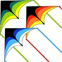 Vista 23 de Mint's Colorful Life - Cometa Delta para niños y adultos, cometa extremadamente fácil de volar, las mejores cometas para principiantes