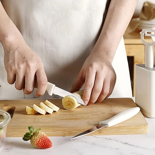 Miniatura 8 de Juego de cuchillos de cocina de acero inoxidable con cuchillas de bloque para cortar carne, pelador de carne para rebanar, pelar frutas, verduras,