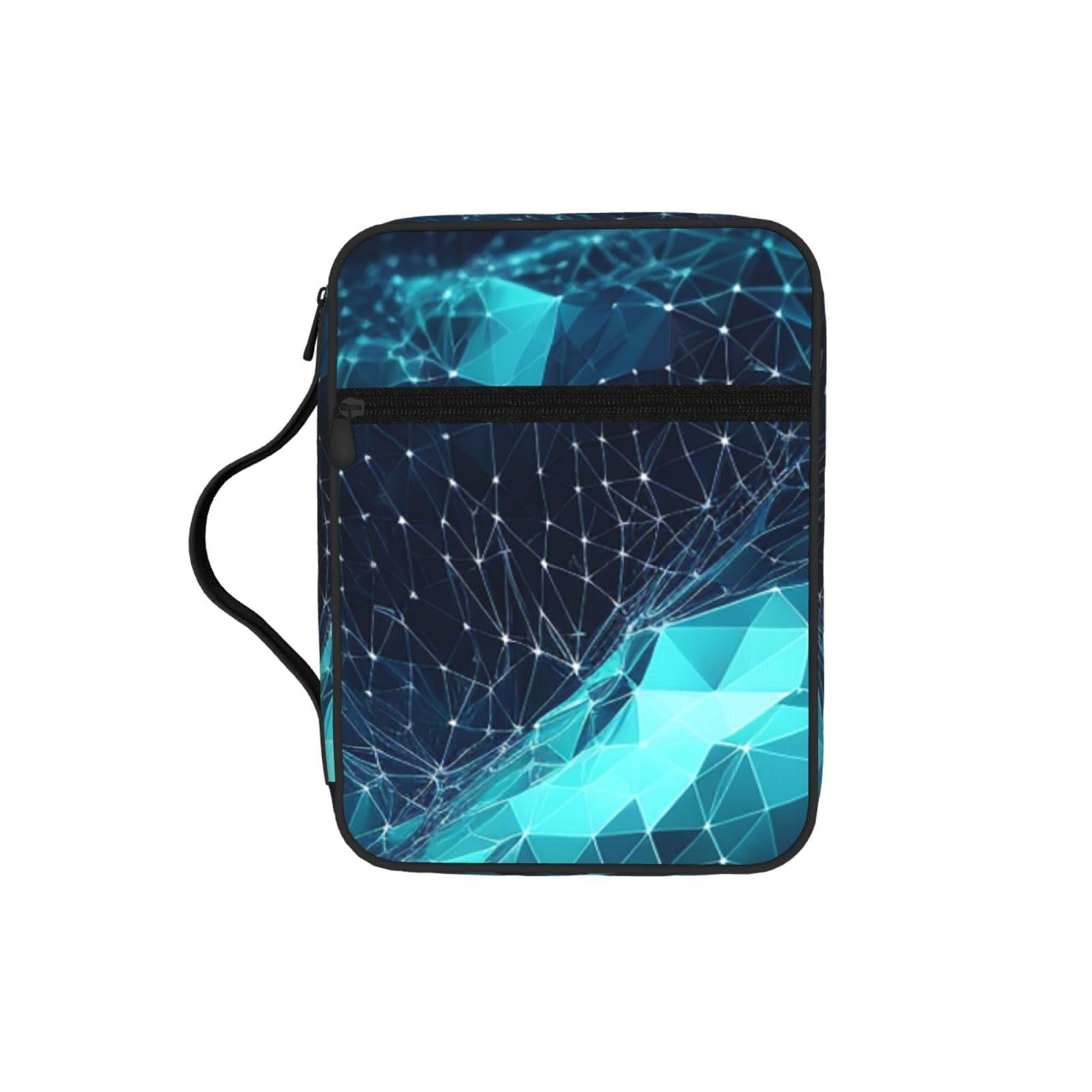 Abstract Polygonal Space Bible Cover Case Waterproof Bible Bag With Handle Organizer Storage Book Cover For Bible Study