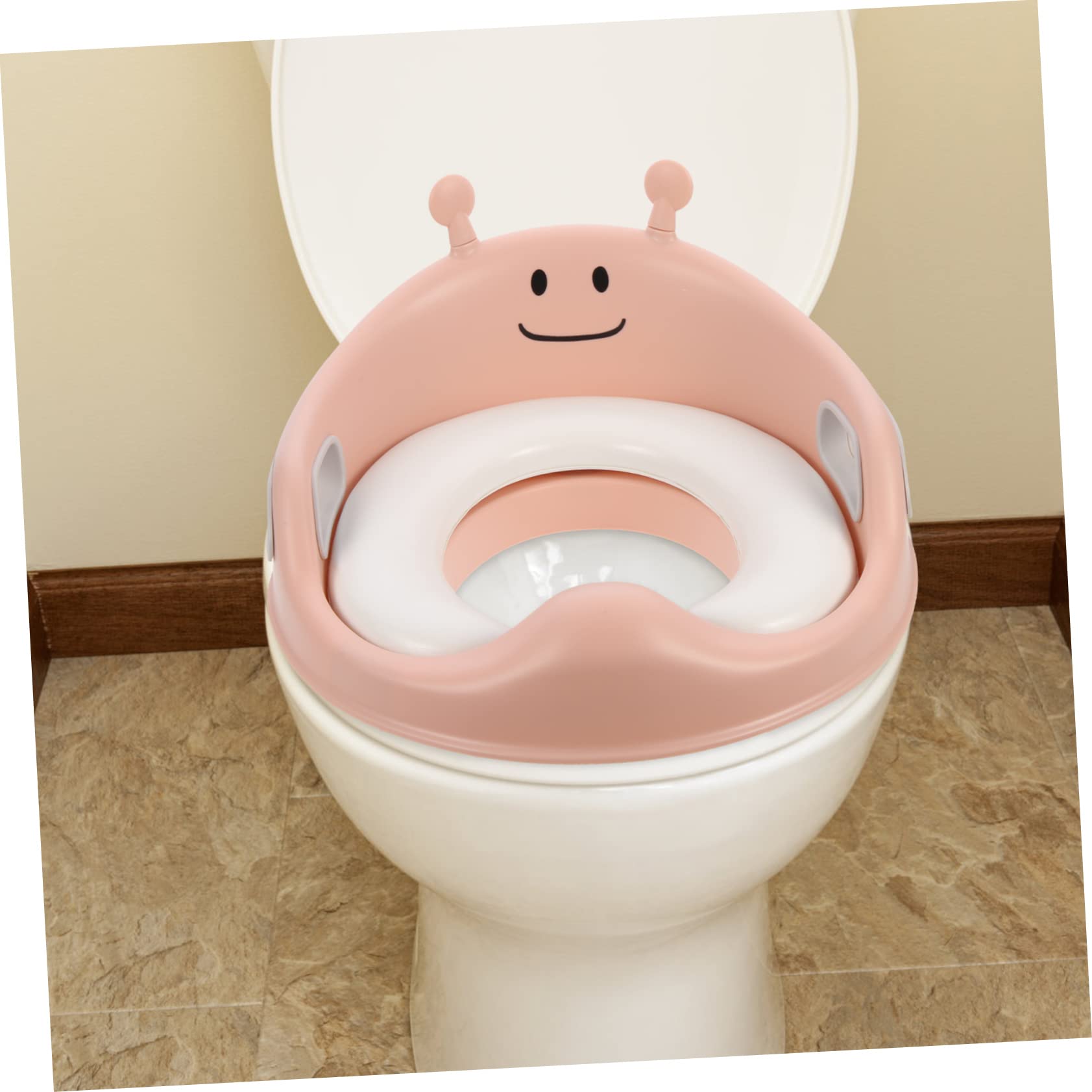 FRCOLOR Riduttore Wc Ragazzo Ragazza Portatile Con Impugnature Di Sicurezza Sedile Confortevole in Pu Design Ergonomico Schienale Adatto Ai Wc Standard Per Allenamento Vasino Autonomo Raga