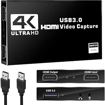BotthHealth 4K HDMI Capture Board, Pass-Through, 1080P, 60FPS, USB3.0, Game Capture, Full HD, 60Hz, Video Capture, Game Streaming/Live Broadcasting, Meetings, Live Video, Screen Sharing, Recording