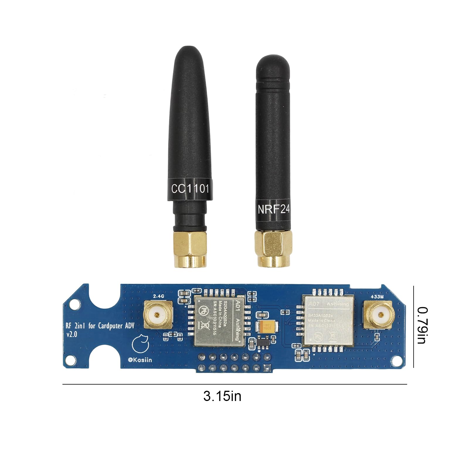 Genérico para M5stack Cardputer NRF24 y CC1101 Dual Bandas Board Enhanced Antenna Stability Tool 2.4G/433M Signale Antennenverbesserungsboards