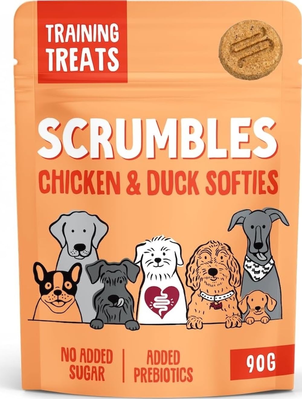 Scrumbles Softies Training Treats - Chicken & Duck - Saver Pack: 8 X 90G