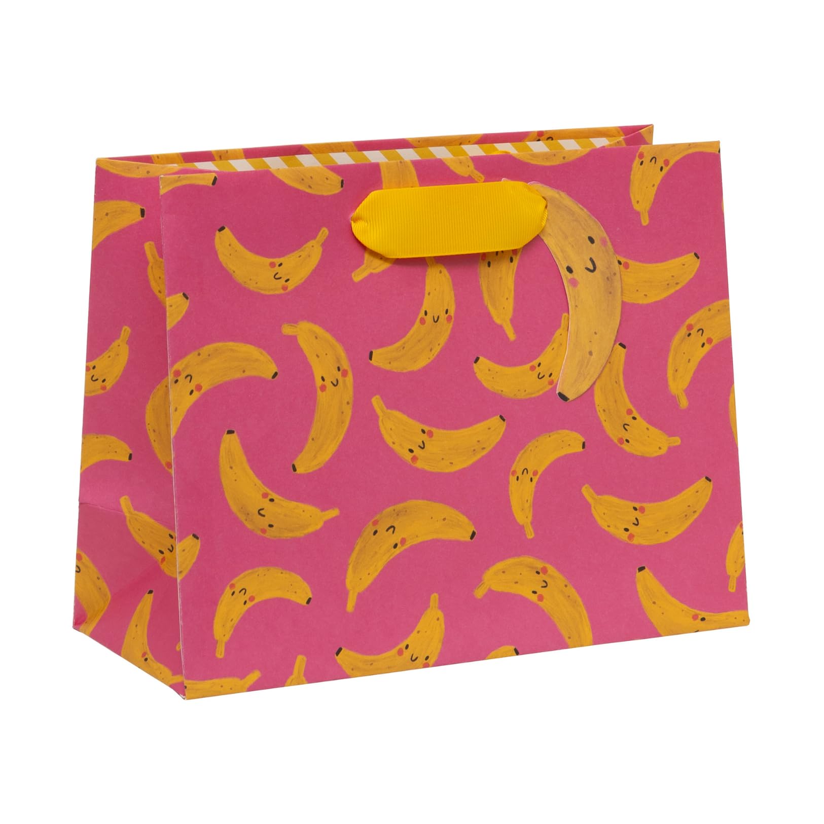 Glick Medium Landscape Gift Bag, Go Bananas, 175 x 225 x 100 mm, Luxury Recyclable Bag for Birthdays & Celebrations