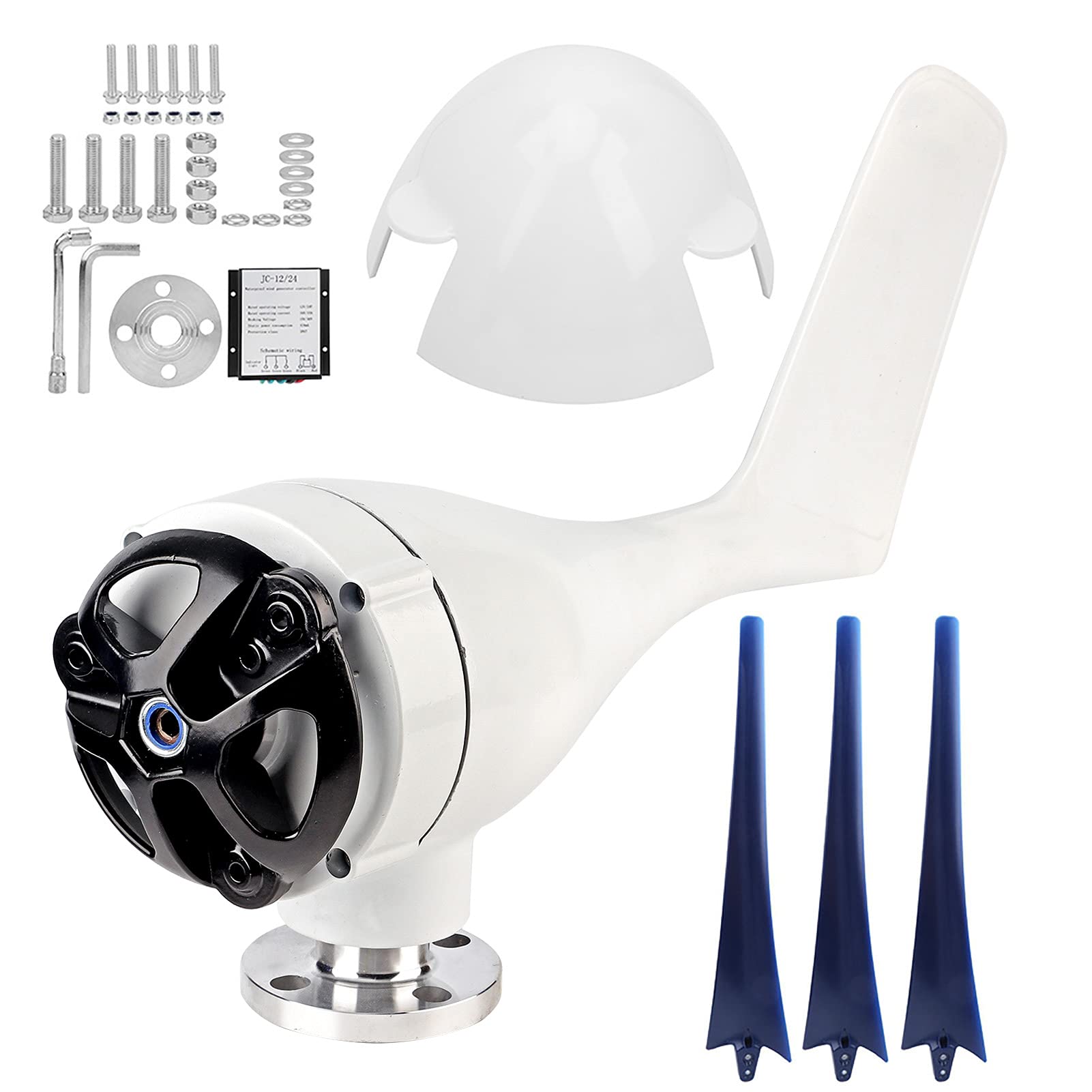 Zestaw generatora wiatrowego 300 W – 3 aerogeneratory z kontrolerem do zastosowań 2 V (24 V)