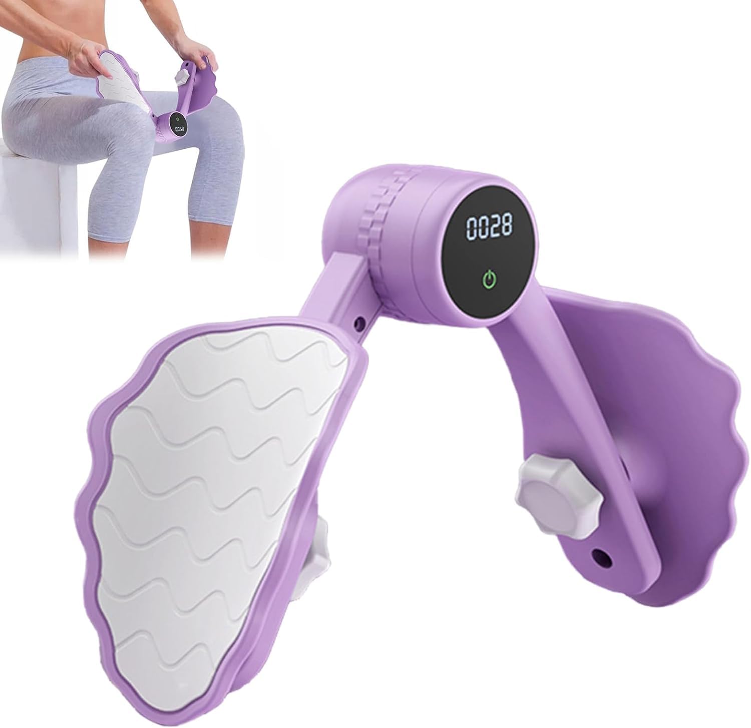 SYOSI Pelvic Floor Trainer, Thigh Master Thigh Exerciser with Counter & Adjustable Resistance, Intelligent Recording Data, 360° Rotatable, Hip Trainer, Inner Thigh Exercise Equipment for Women