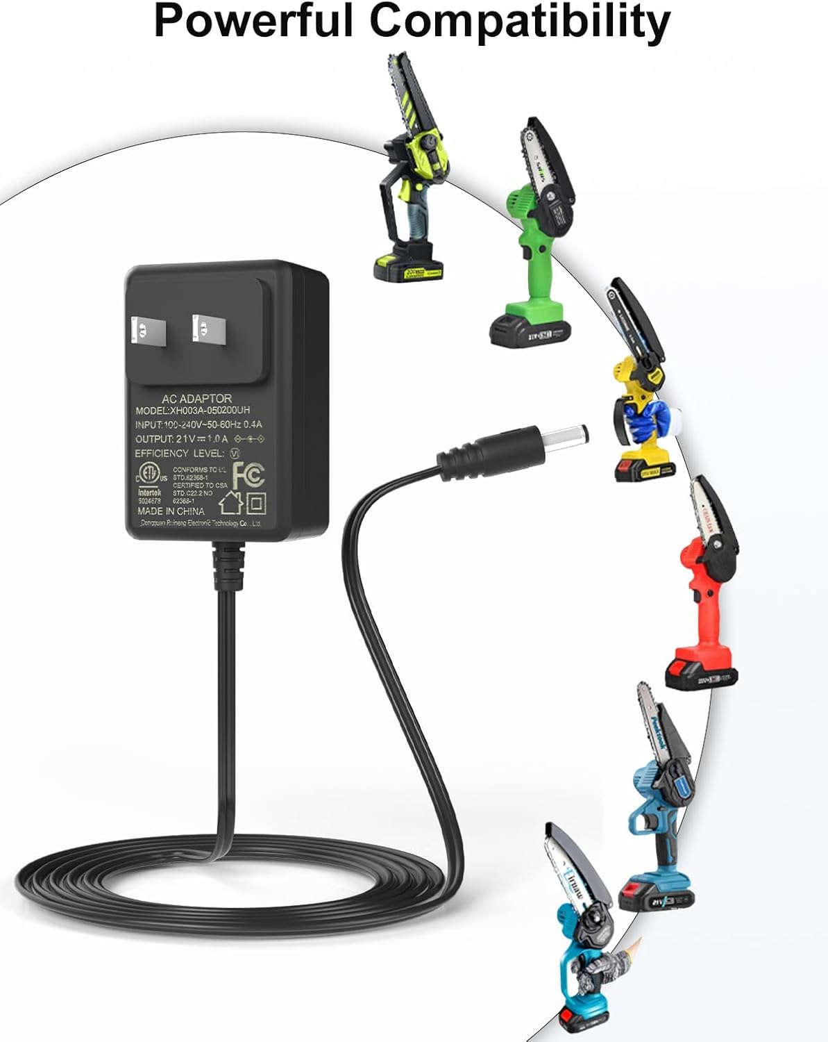 21V 1A Mini Chainsaw Battery Charger, Power Tools Lithium Battery Charger Power Cord, Compatible with Aker/O-Conn/Saker/Seyvum Mini Chainsaw - Image 6