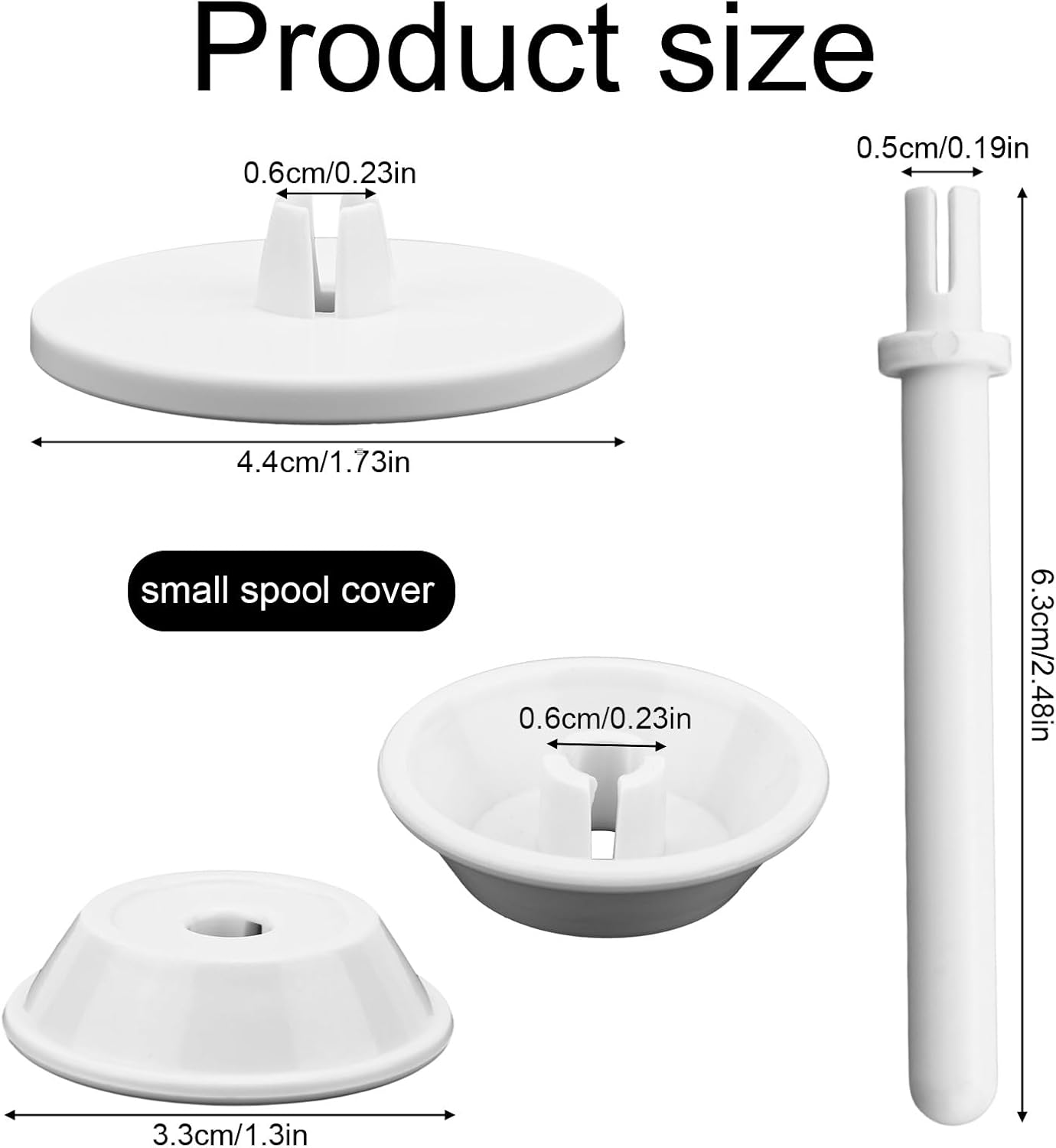 3pcs Spool Pin Cap Set, Spool Cap Cover Replacement Parts Thread Holder Accessories Compatible with Janome Singer Viking White Sewing Machines