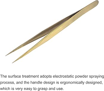 Amazon | uxcell 精密ストレートチップピンセット ステンレス鋼 多機能