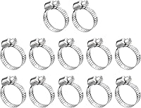 Vista 12 de uxcell Abrazadera de manguera de engranaje helicoidal, 12 abrazaderas de manguera de acero inoxidable ajustables de 1 a 1 1/2 pulgadas para asegurar