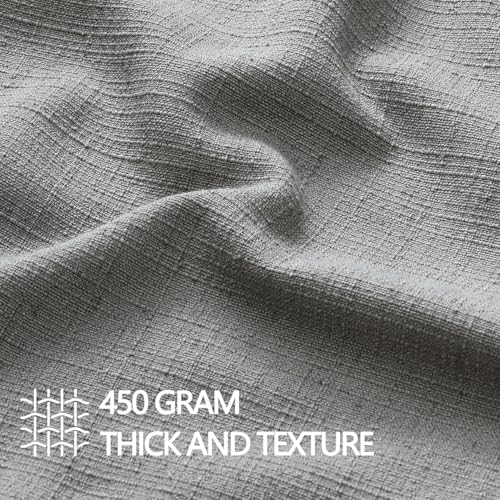 Image of MIULEE Pack of 2 Thick Textured Couch Throw Pillow Covers 20x20, Grey Decorative Pillow Covers, Neutral Linen Cushion Cases for Sofa Bed Living Room Modern Farmhouse Home Decor, No Filling