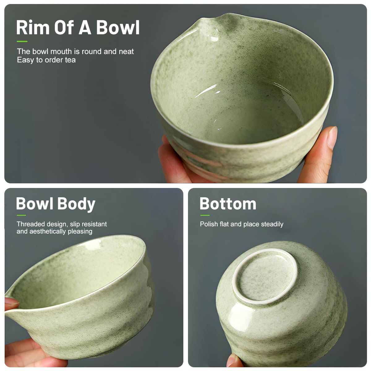 Set Matcha Cerimoniale 4 Pezzi – Matcha Kit Tradizionale con Ciotola, Frustino Bambù, Supporto & Cucchiaino – Kit Matcha per Tè Matcha Giapponese – Ideale per Amanti del Matcha