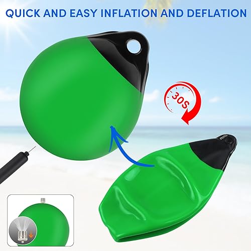 Miniatura 85 de Boya de 10/12/15 pulgadas, boya de anclaje, flotador, guardabarros redondos de barco, boyas inflables de vinilo, boyas de barco