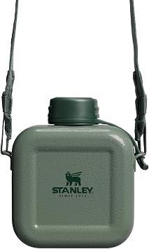 STANLEY Next x Nature Canteen 25 oz | Lightweight Stainless Steel Water Bottle with Adjustable Strap & Tethered Lid | BPA-Free | Hammertone Green