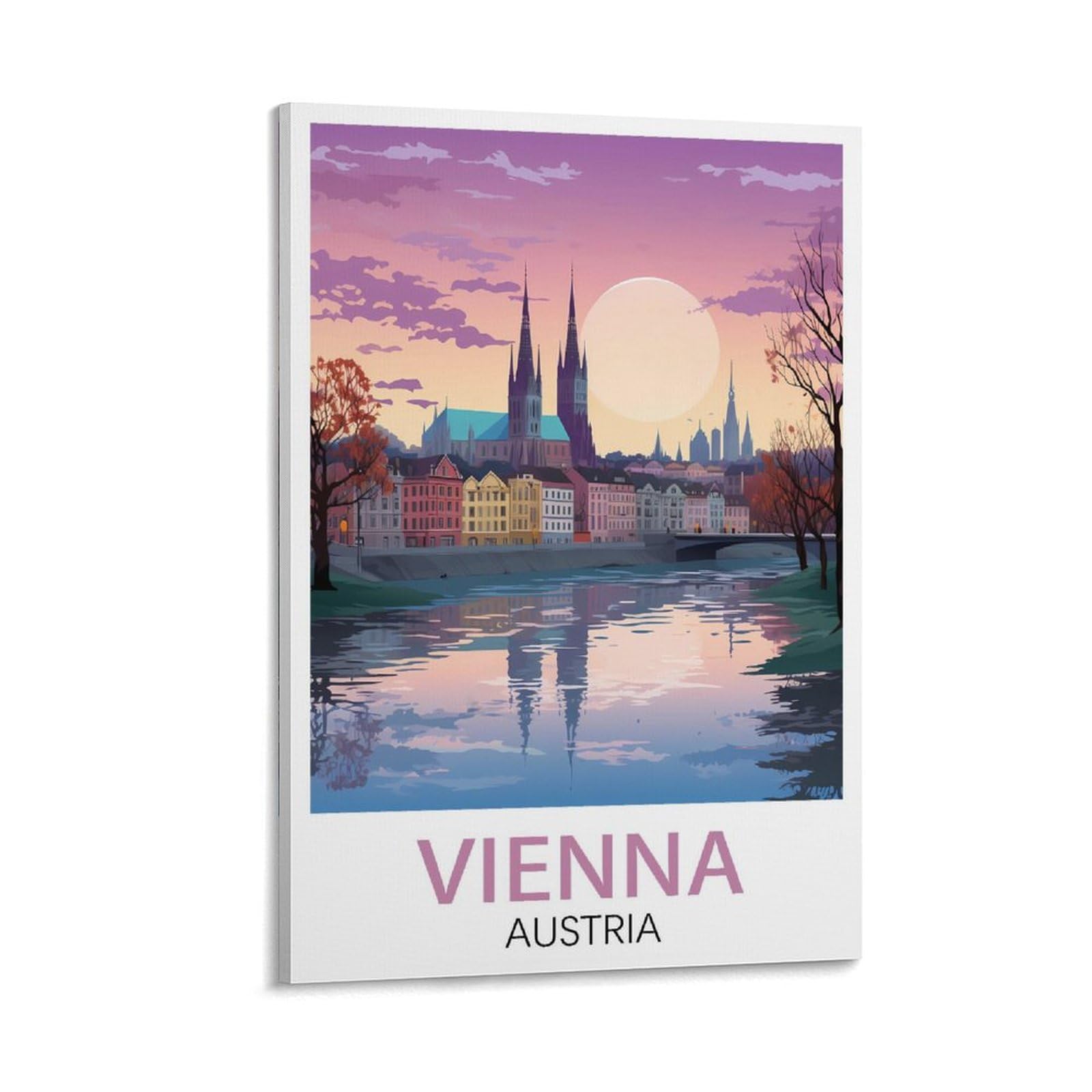 Vienna Austria Travel Vintage Travel Poster Lake 08x12inch(20x30cm) Print Poster Home Bathroom Bedroom Office Living Room Decor Canvas Poster