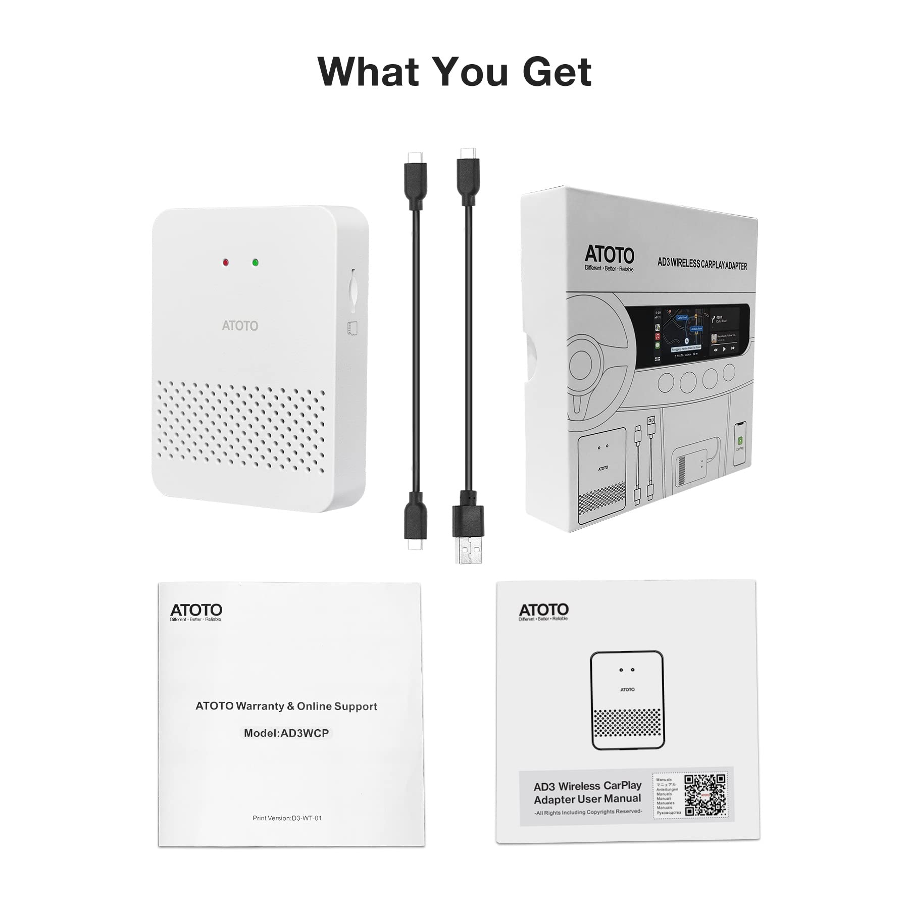 Buy ATOTO Wireless CarPlay Adapter 2022 Support Online Upgrade Wired