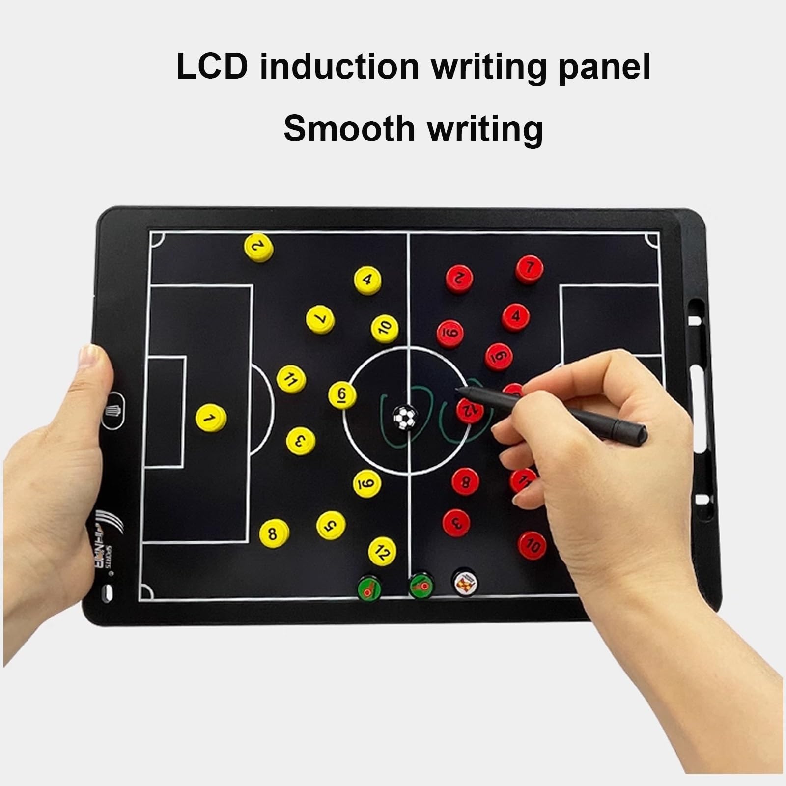 Lavagna elettronica magnetica double-face per allenatori di calcio, con schermo LCD da 40,6 cm, con penna stilo, lavagna strategica per allenatori, accessori per allenamento