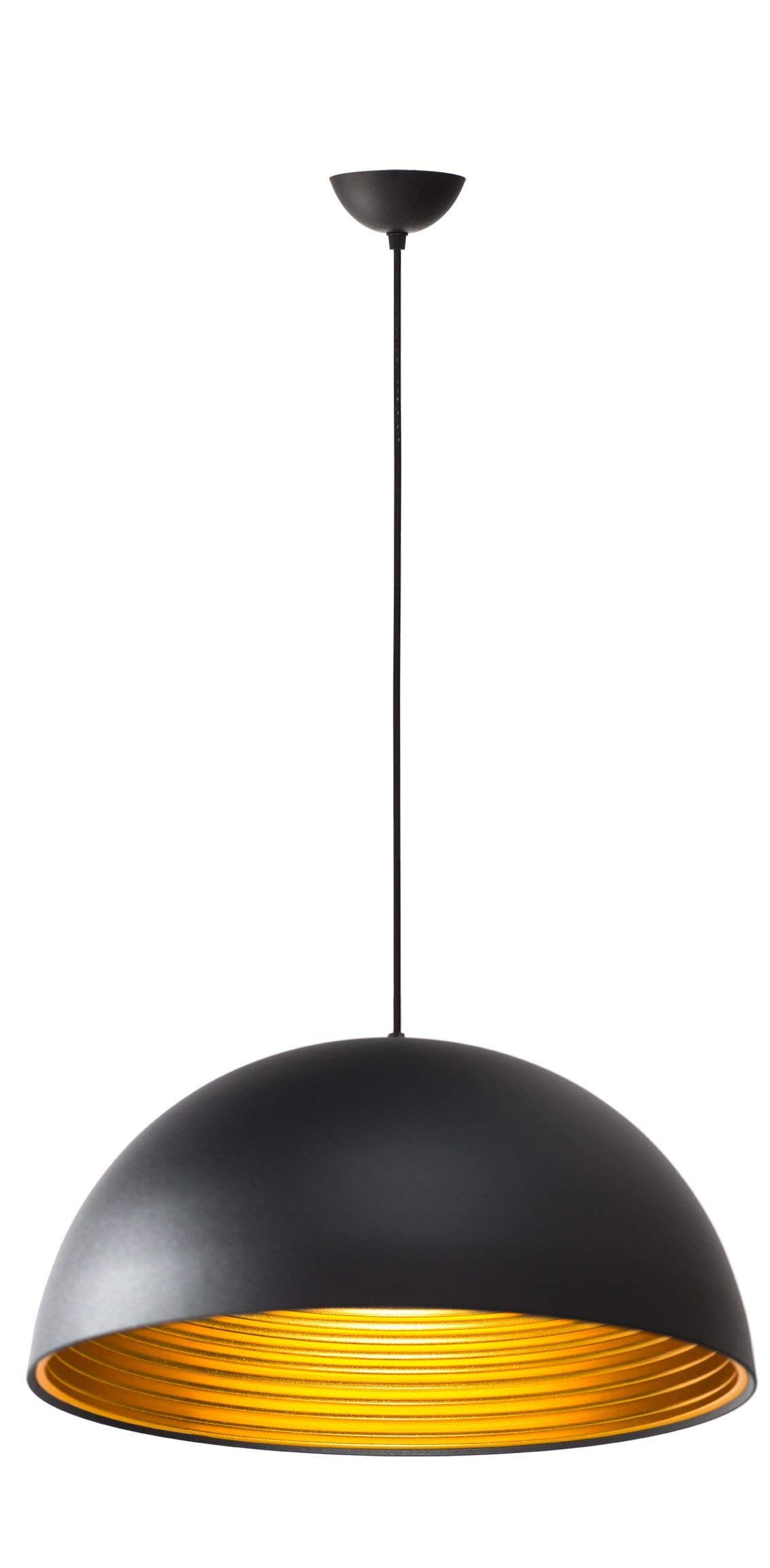 TECNOLUX EURO-Lampada a sospensione illuminazione moderna Nordic Rosca E27 per il ristorante Camera da letto Sala studio Loft Hall bianco con giallo (int.) Diametro 23 cm