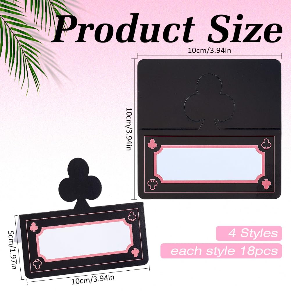 MAYJOYDIY 72 pezzi decorazione da tavolo segnaposto 4 colori poker segnaposto vuoti per banchetti e feste (rosso e nero)