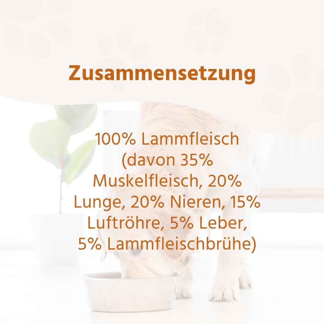 Wildfang® Hundefutter Nass 400g – Premium Pur Lamm Nassfutter für Hunde mit natürlichen Zutaten, Getreidefrei & glutenfrei, ohne Zuckerzusatz, ideal für alle Rassen und Senioren-Hunde – 6er Pack