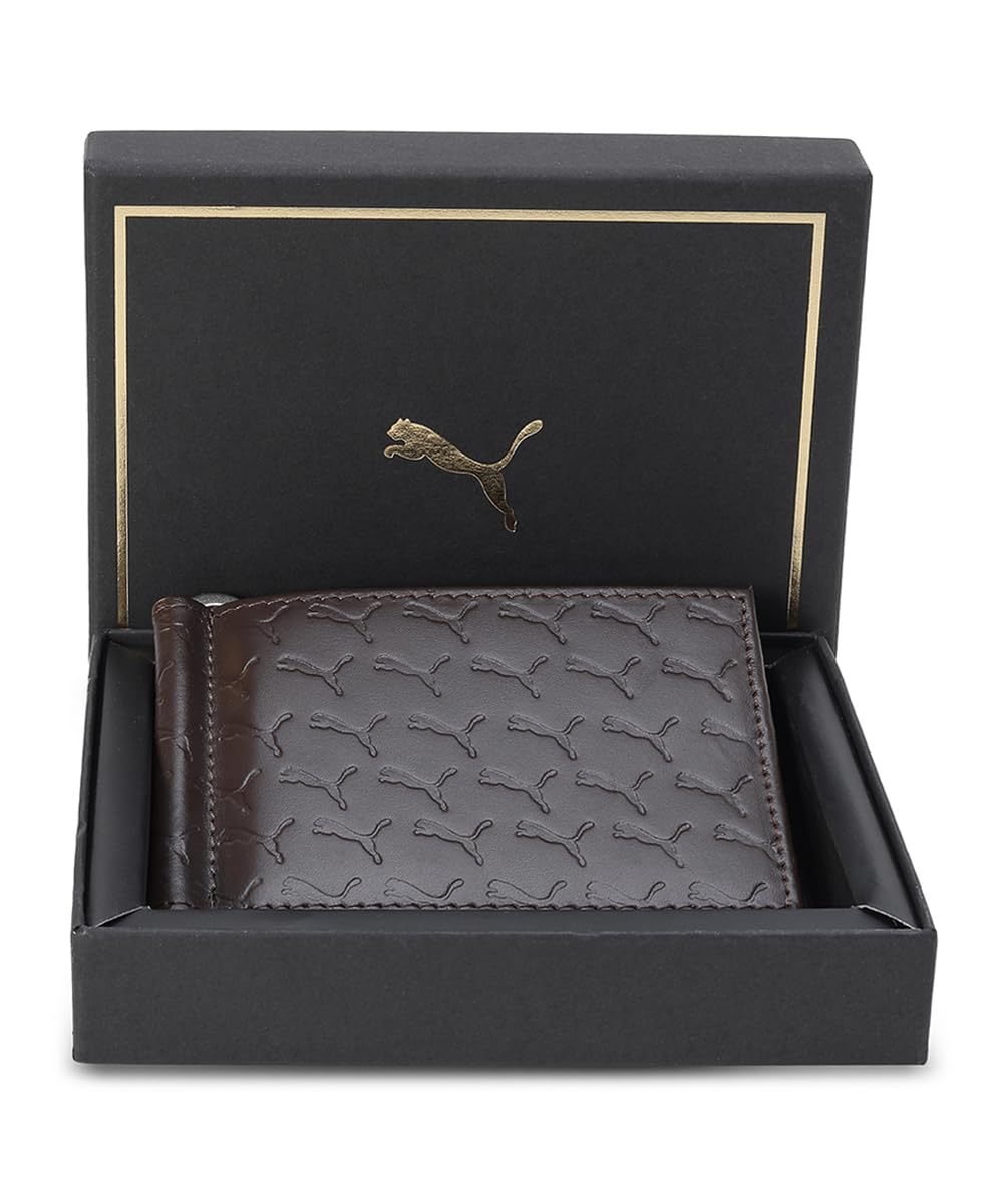 Puma Polyester Unisex-Adult Cat Money Clip Wallet, Mocha Bisque-Gold (5472601)