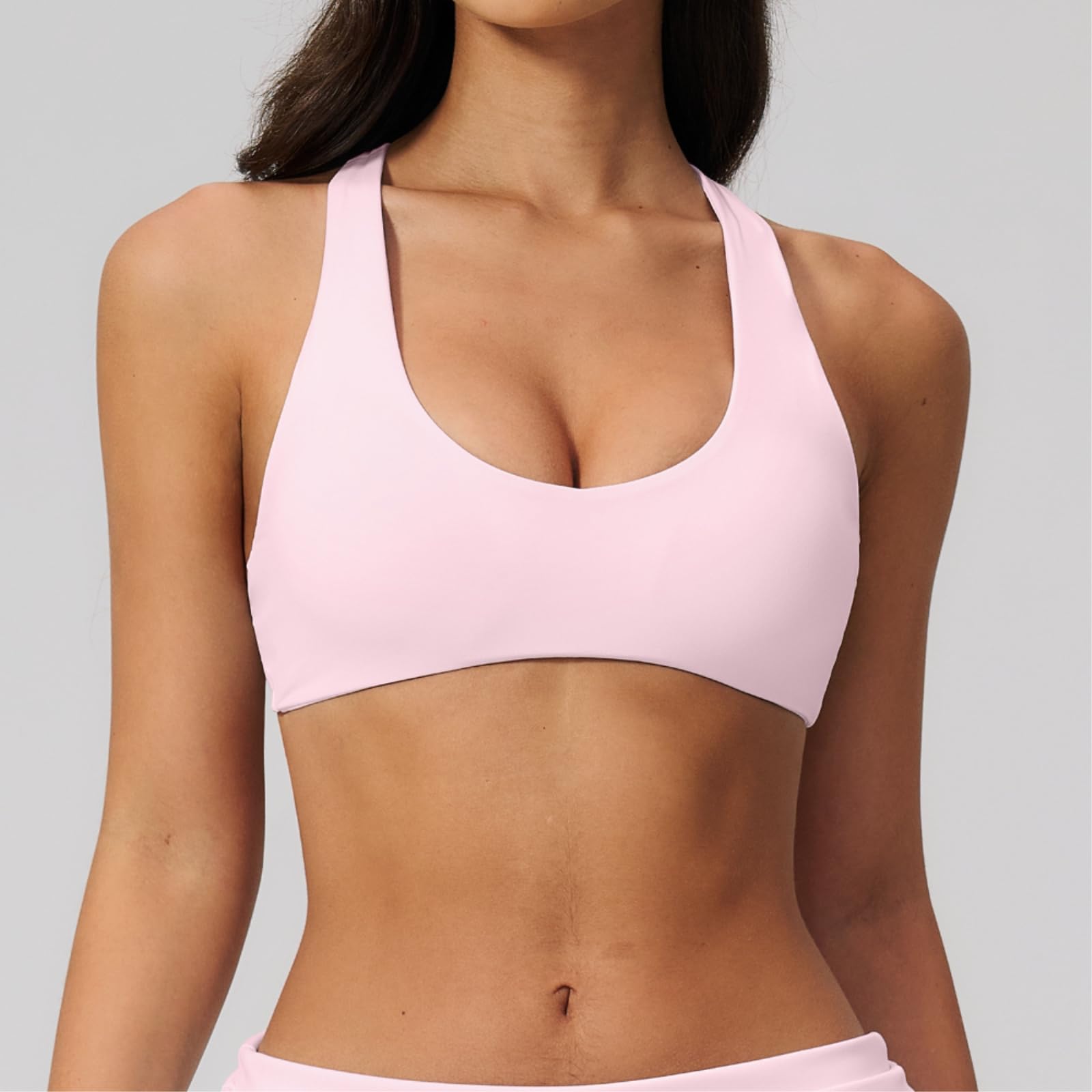 CHENSHI Sujetador Deportivo Mujer De Yoga Alta Elasticidad Cruz Espalda Crop Top Mujeres Gimnasio Atlético Apretado Entrenamiento Jog Deportes-Badge Blue-m