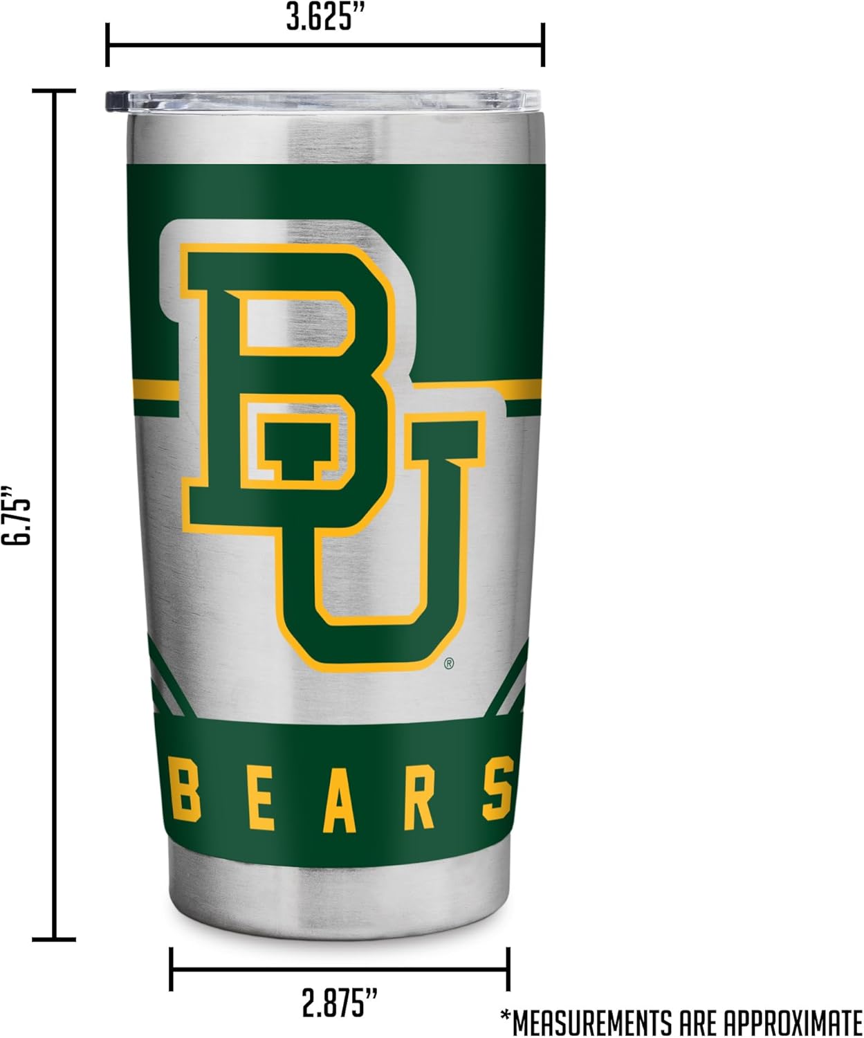 Rico Industries NCAA East Texas Baptist Tigers Standard 20oz Stainless Steel Tumbler with Lid - Great For Coffee, Tea, Water or Cocktails - Image 8