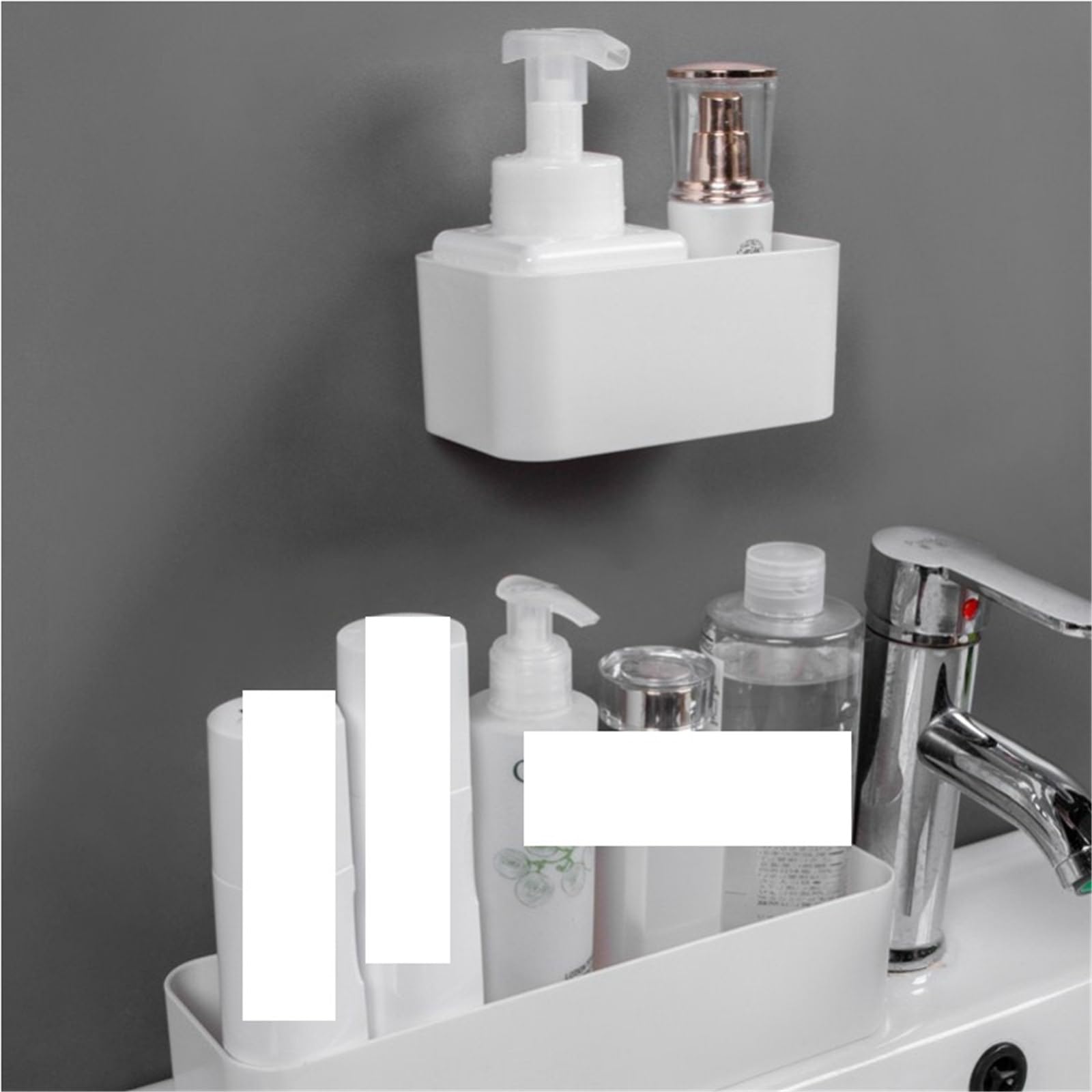 Organisateur de télécommande, boîte rangement murale, support cosmétique, mallette, fournitures d'organisation à domicile Pour Tv(White (short))