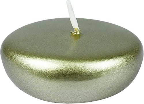 Zest Candle Velas flotantes de 24 piezas, 2.25 pulgadas, dorado metálico