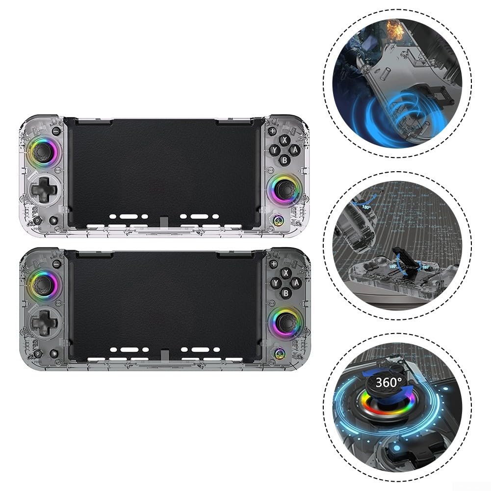 Controller wireless Pro per Nintendo Switch per vecchio: impugnatura ergonomica RGB luci funzione turbo controllo del movimento accessorio da gioco per viaggi (nero trasparente)