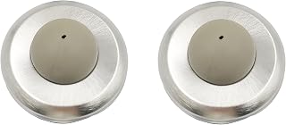 HSC202-US26D Door Wall Stop, Door Bumpers, Dome Door Stoppers, Wall Protector, 2-1/2" Brass Cover with 0.75" TPR Bumper, Satin Chrome, 2 Pack