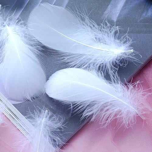 100 plumas de ganso naturales blancas, centros de mesa de 3 a 5 pulgadas, plumas coloridas a granel para manualidades, sombreros, manualidades,