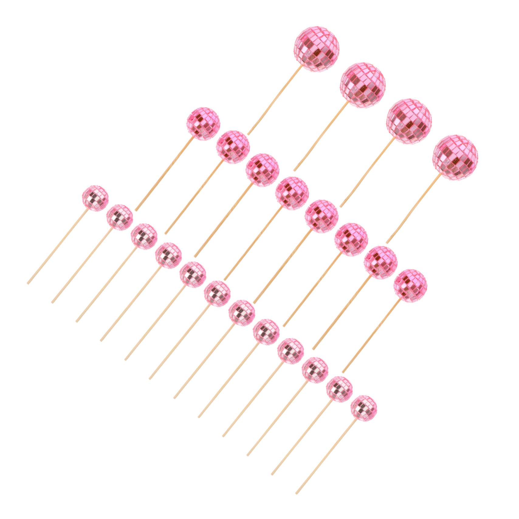 PRETYZOOM Disco Cupcake Toppers 24 Pack Mirror Finish for Birthday Cake Decorations Party Supplies