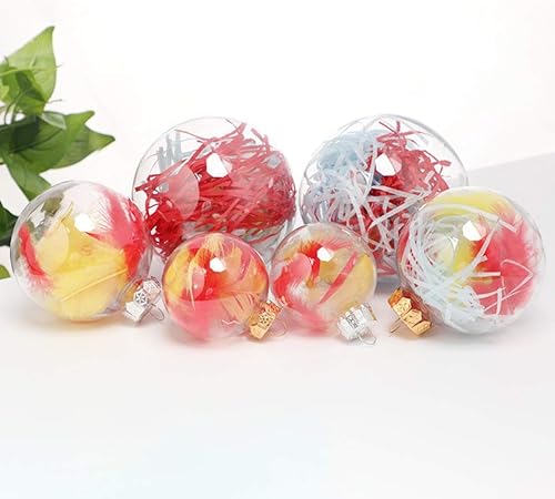Miniatura 4 de Ochine Bolas de adorno rellenables de plástico transparente, irrompibles, adornos de bolas de Navidad transparentes para Navidad, Halloween,