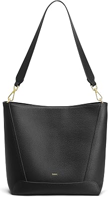 Kattee Leather Purses and Handbags, Bucket Bags for Women, Top Grain Leather Tote Shoulder Crossbody with 2 Straps