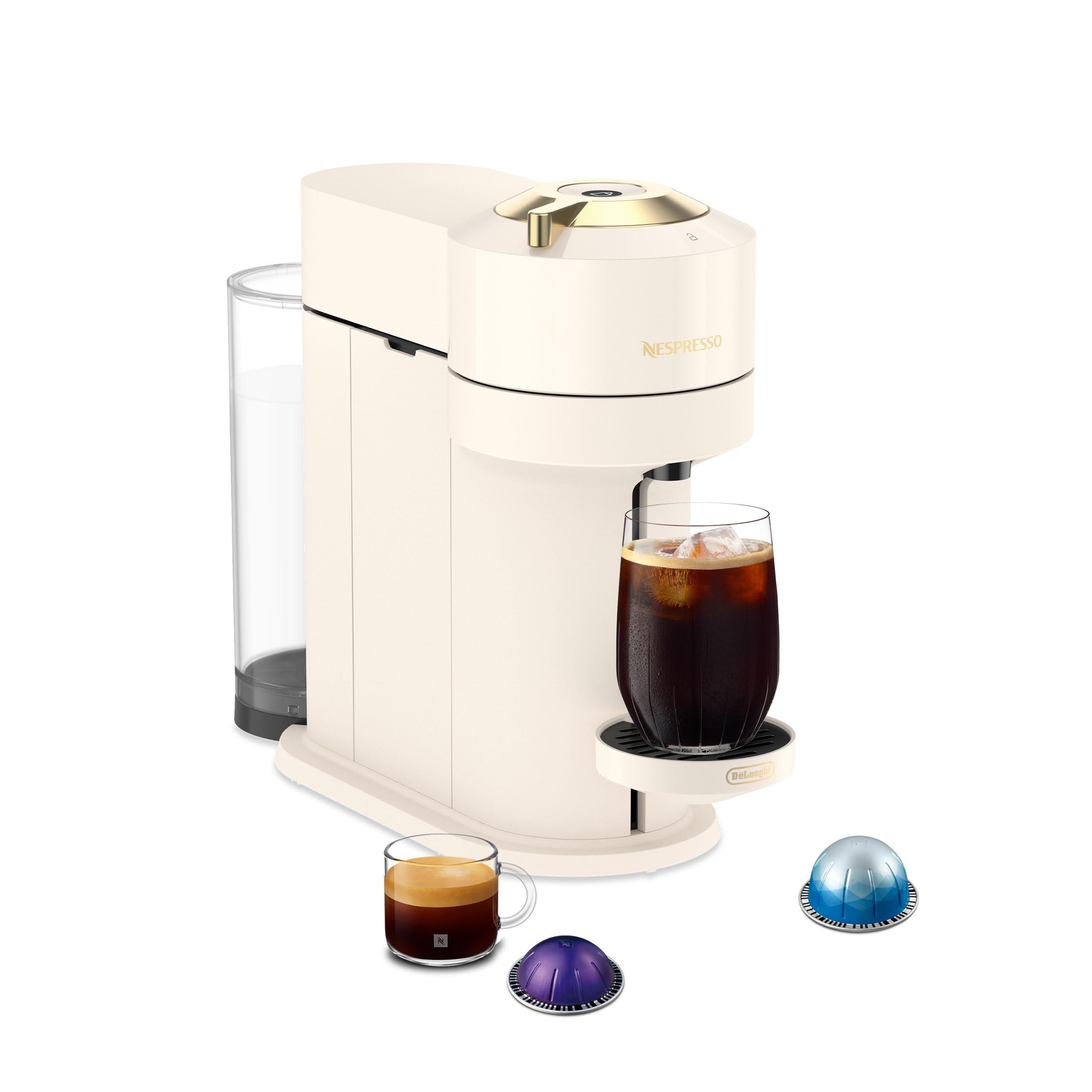 Photo 1 of Nespresso Vertuo Next Coffee and Espresso Maker by DeLonghi, Creamy White with Gold