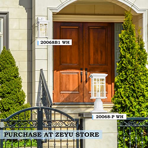 Image of zeyu 2 Pack Outdoor Porch Lights Wall Mount - Modern Outside Lights for House Die-Cast Aluminum with Clear Glass Shade, White Finish, 20068B1-2PK WH