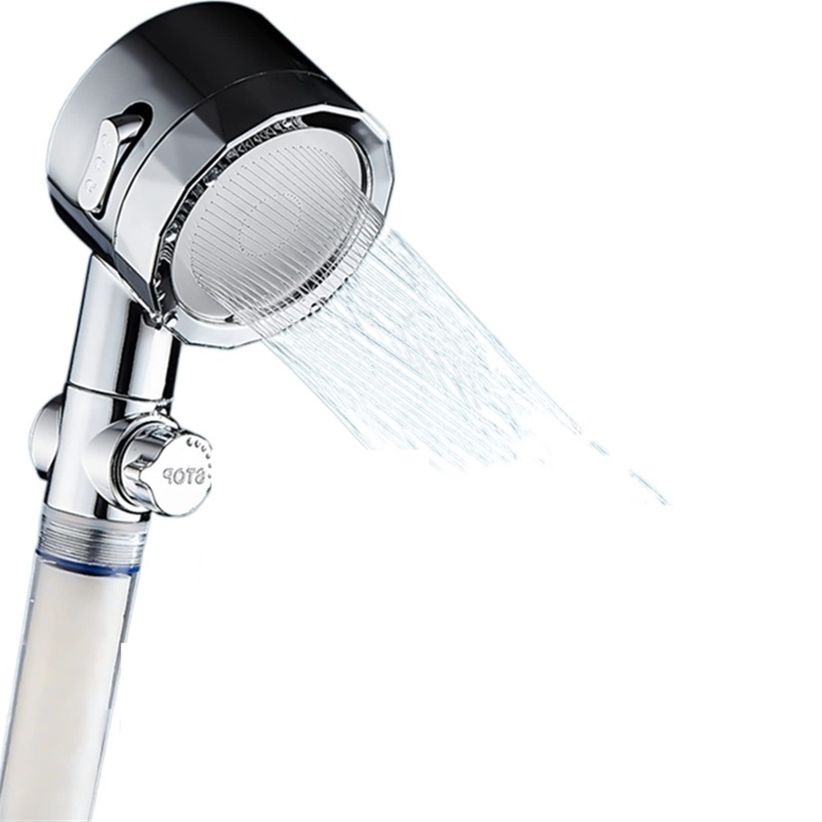 XTYPE 3 modos Turbo cabezal de ducha ahorro de agua flujo ajustar con pequeño filtro de ventilador ABS lluvia alta presión boquilla de pulverización baño