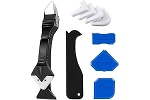 Silicone Caulking Gun Tool Kit, Grout Removal Tool, Caulk Remover, with Glass Glue Angle Scraper