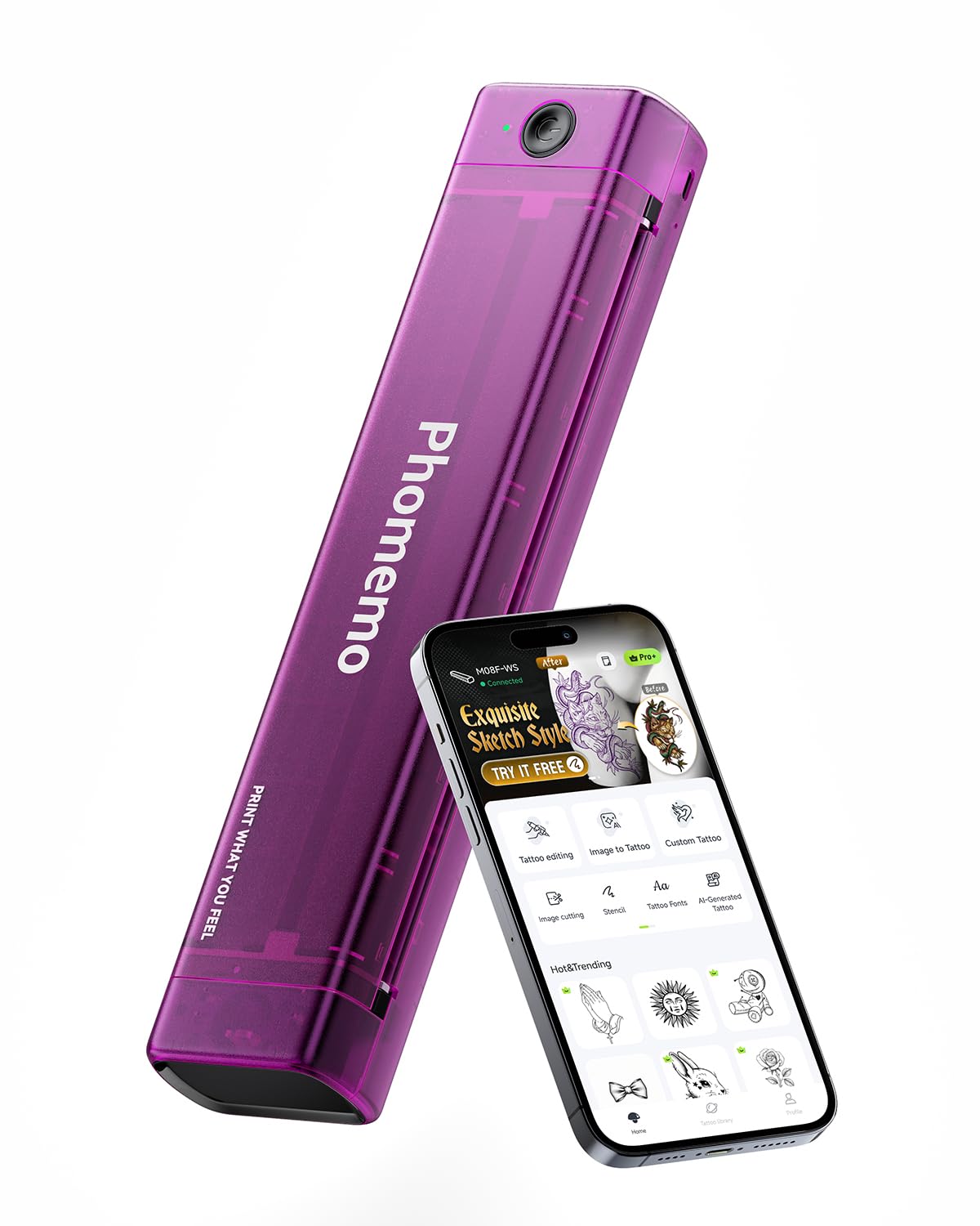 Phomemo M08F Tattoo Stencil Printer, Bluetooth, Wireless, Thermal, Portable