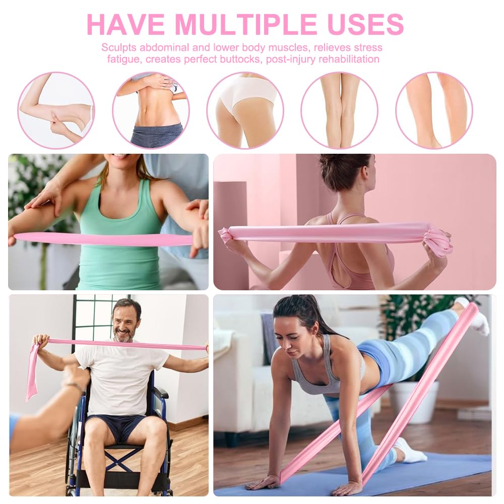 Pilates Ring Set, 5 Stück Pilates Set mit Yoga-Ring, Yoga-Ball, Widerstandsband und Hilfsgurt, Pilates Essential Kit für Heimtraining und Studio-Workout